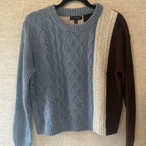 Colorblock Cable Knit Sweater